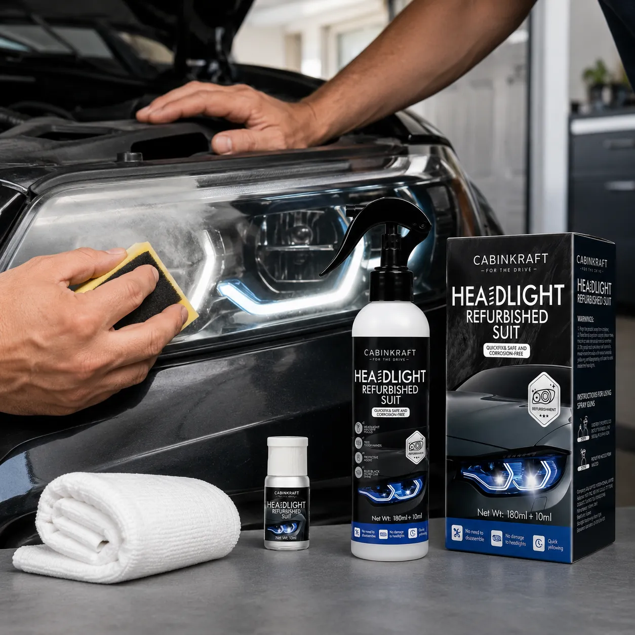 Headlight Restoration Fluid for Oxidized Plastic Lenses
